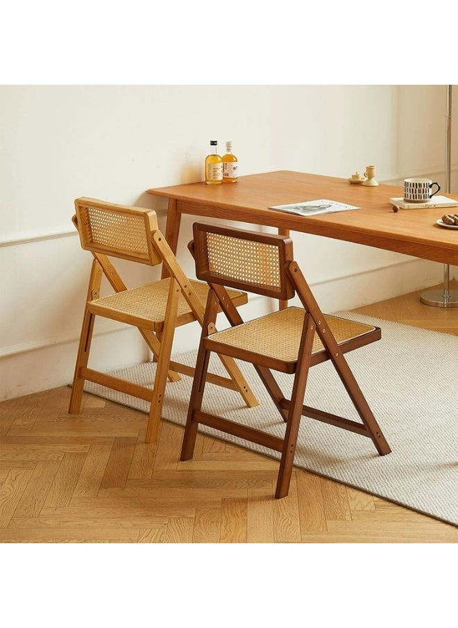 Generic Solid Wood Rattan Foldable Office Chair Folding Chairs Folding Chair Party Chairs Foldable Chairs Folding Office Chair Lifetime Foldable Chair Lawn Chairs Folding 150kg  - Image 2