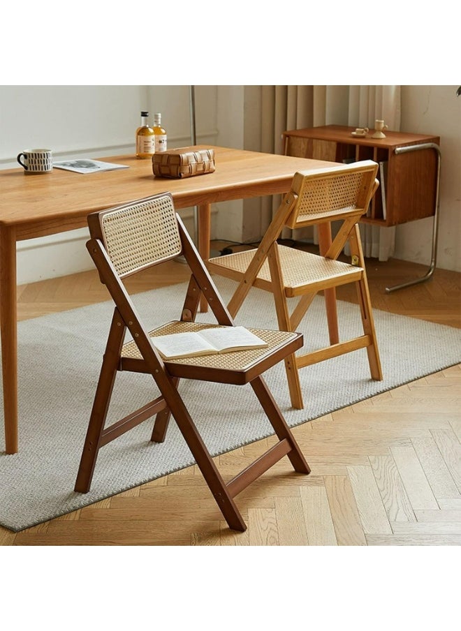 Generic Solid Wood Rattan Foldable Office Chair Folding Chairs Folding Chair Party Chairs Foldable Chairs Folding Office Chair Lifetime Foldable Chair Lawn Chairs Folding 150kg  - Image 3