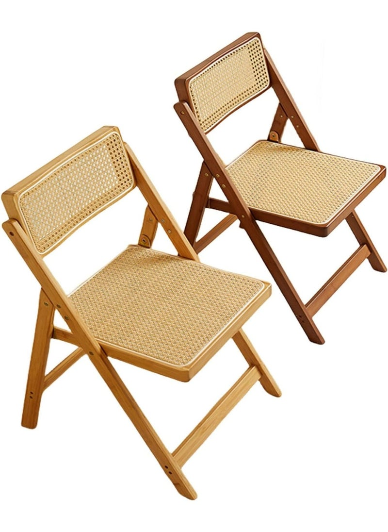 Generic Solid Wood Rattan Foldable Office Chair Folding Chairs Folding Chair Party Chairs Foldable Chairs Folding Office Chair Lifetime Foldable Chair Lawn Chairs Folding 150kg  - Image 1