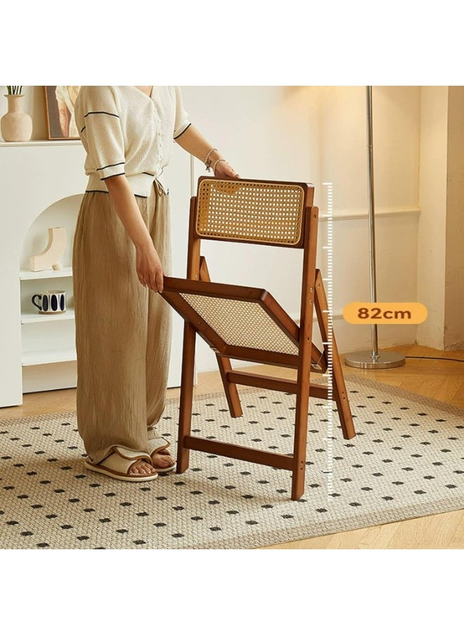 Generic Solid Wood Rattan Foldable Office Chair Folding Chairs Folding Chair Party Chairs Foldable Chairs Folding Office Chair Lifetime Foldable Chair Lawn Chairs Folding 150kg  - Image 5