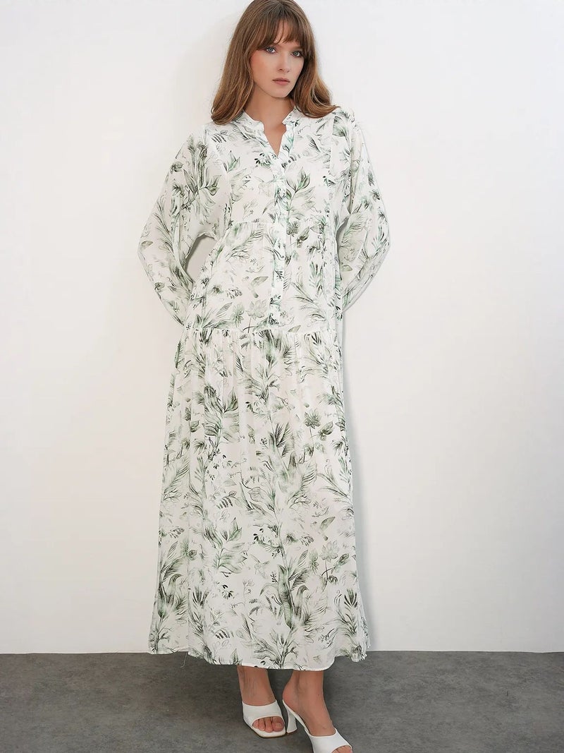 BIG DART BDART Patterned V-Neck Maxi Dress - Image 1