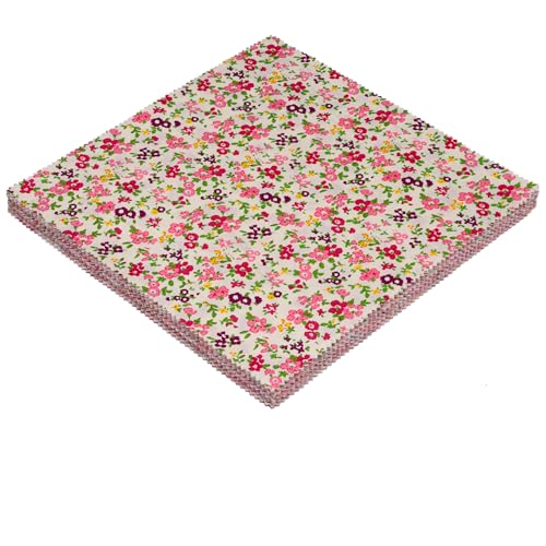Hanjunzhao 42 pcs 10x10 inch Spring Floral Printed Cotton Fabric Squares for Baby Girl - Pastel Layer Cake Fabric Clearance - Layer Cakes 10 inch Squares for Quilting, Sewing, and Crafts - Image 1