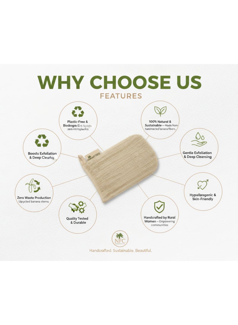 Natural Exfoliating Loofah Bath Sponge – Eco-Friendly Banana Fiber Body Scrubber for Deep Cleansing - Image 3