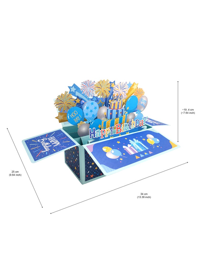 general Happy Birthday Money Gift Box , Blue Surprise Birthday Party Cash Gift Box with Pull Out Card for Women Girls, A Fun Way to Present Cash as Gifts - Image 4