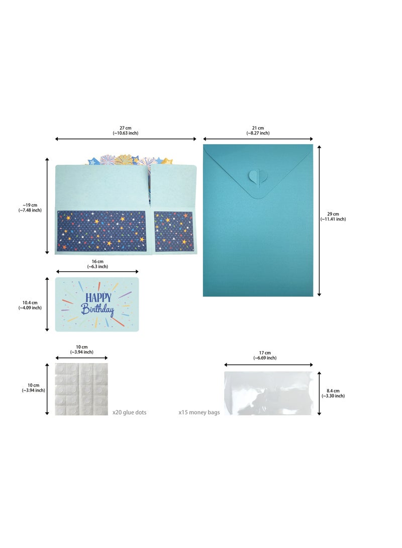 general Happy Birthday Money Gift Box , Blue Surprise Birthday Party Cash Gift Box with Pull Out Card for Women Girls, A Fun Way to Present Cash as Gifts - Image 5