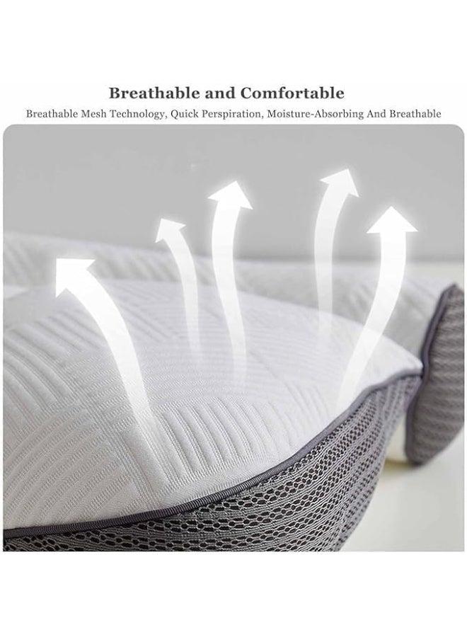 Denx Memory Foam Pillow for Sleeping & Pain Relief, Neck Support Pillow & Ergonomic Bed Pillow with Breathable Washable Cover, Comfortable Sleeping Pillow for Side, Back & Stomach Sleepers - Image 2