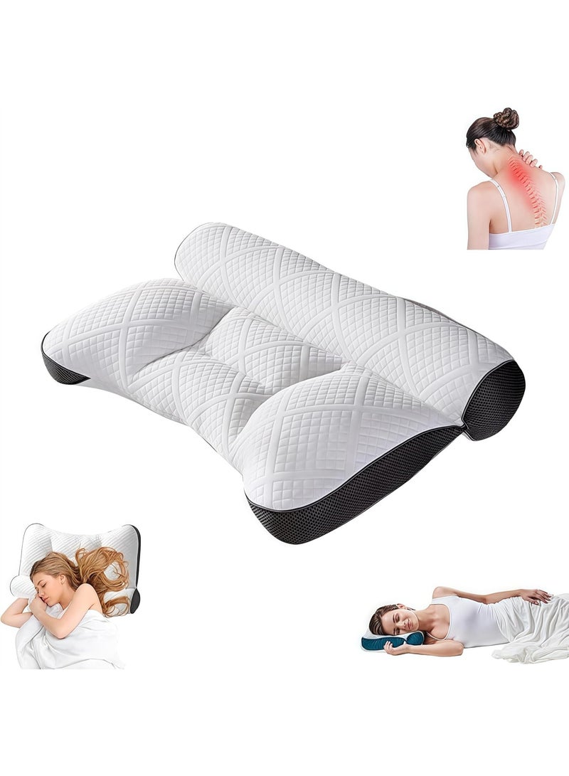 Denx Memory Foam Pillow for Sleeping & Pain Relief, Neck Support Pillow & Ergonomic Bed Pillow with Breathable Washable Cover, Comfortable Sleeping Pillow for Side, Back & Stomach Sleepers - Image 1