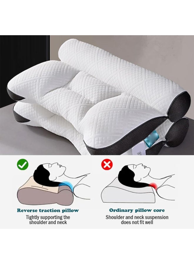 Denx Memory Foam Pillow for Sleeping & Pain Relief, Neck Support Pillow & Ergonomic Bed Pillow with Breathable Washable Cover, Comfortable Sleeping Pillow for Side, Back & Stomach Sleepers - Image 3
