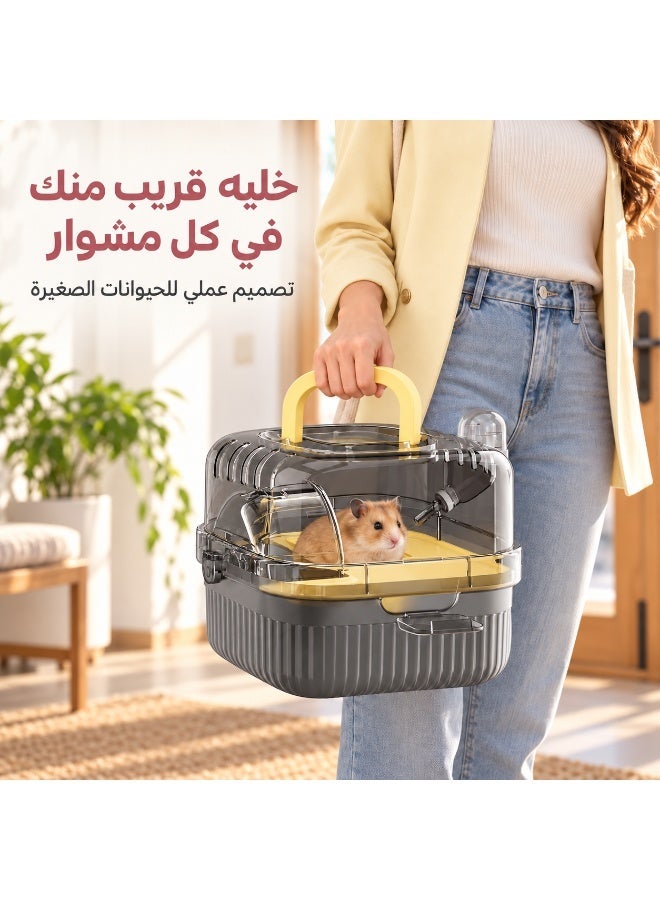 Portable Hamster Cage for Outdoor Travel - 2 Tier Hamster House Spacious Villa - Small Breathable Pet Carrier - Image 3