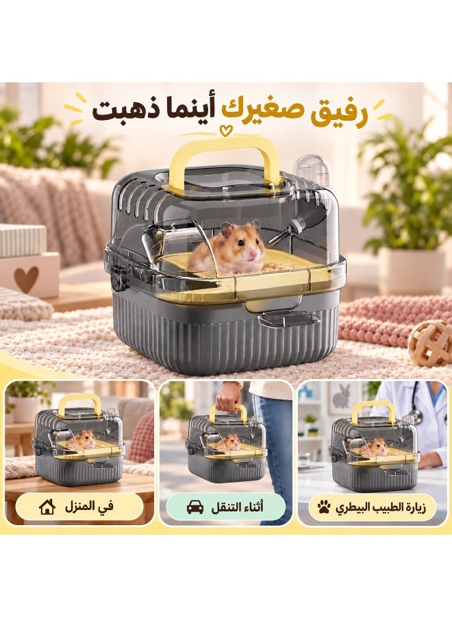 Portable Hamster Cage for Outdoor Travel - 2 Tier Hamster House Spacious Villa - Small Breathable Pet Carrier - Image 4