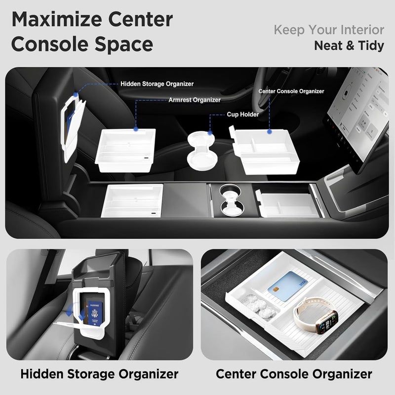 TSLDRV Center Console Organizer Tray for Tesla Model 3 Highland 2024 - Image 2
