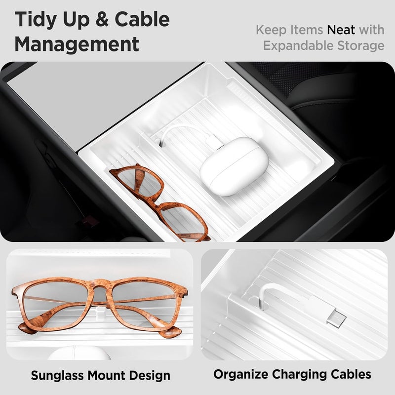 TSLDRV Center Console Organizer Tray for Tesla Model 3 Highland 2024 - Image 4