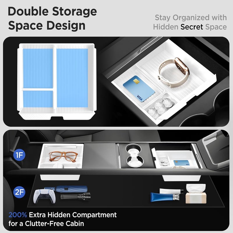TSLDRV Center Console Organizer Tray for Tesla Model 3 Highland 2024 - Image 3