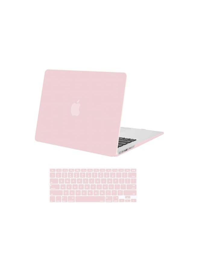 PROMASS Compatible with MacBook Air 13 inch Case Old Version 2010-2017 Release (Models: A1466 & A1369), Plastic Hard Shell Case & Keyboard Cover Skin, Rose Quartz - Image 1