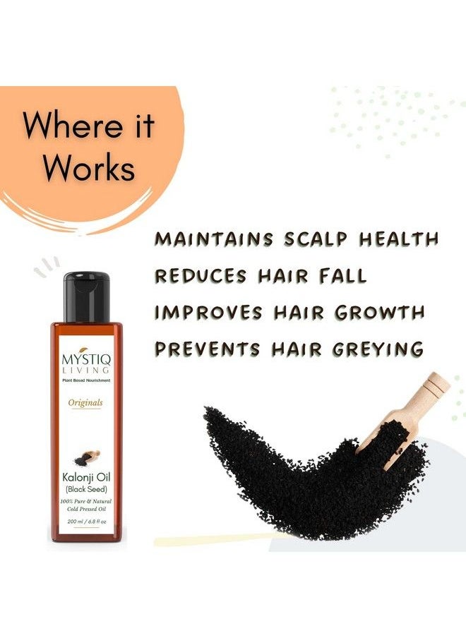 MYSTIQ LIVING - Originals Kalonji Oil Onion Black Seed Oil Nigella Sativa; Hair Growth & Skin ; Cold Pressed Pure And Natural 200 Ml - Image 1
