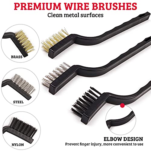 TAKAVU Complete Car Detailing Kit (12pc) - Detail Brushes, Wire Brushes, Vent Duster & Microfiber Towel for Wheels, Interior, Exterior, Engine Bay & Motorcycle Cleaning - Image 3