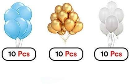 Balloonistics CB4 33Pcs Blue,Golden and White Birthday Balloons Combo for Kids Or Birthday Decoration Items for Boys - Image 3