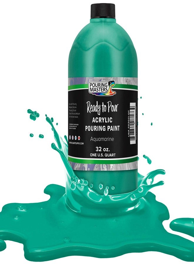 POURING MASTERS Aquamarine Acrylic Ready to Pour Pouring Paint - Premium 32-Ounce Pre-Mixed Water-Based - for Canvas, Wood, Paper, Crafts, Tile, Rocks and More - Image 1