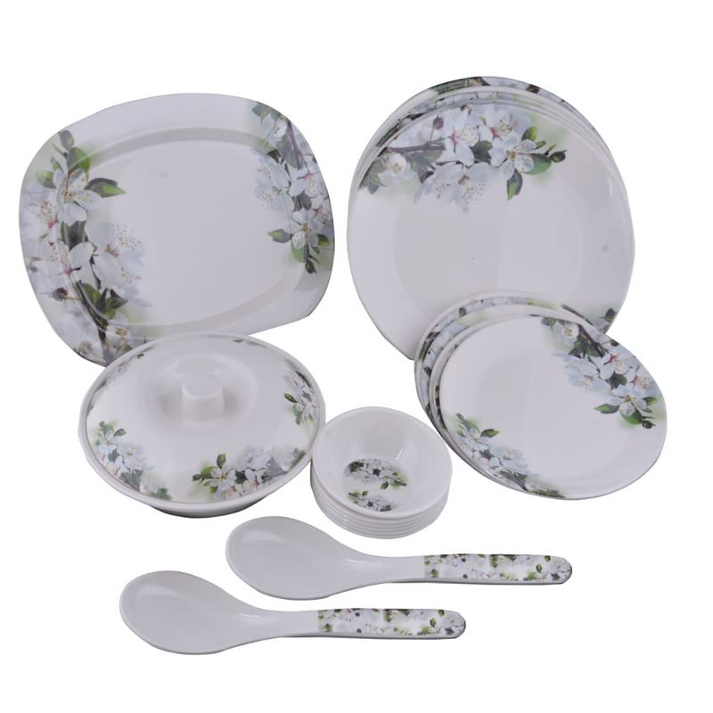 Drumstone (12 Years Warranty) Microwave Safe 32 Pcs Dinner Set Printed Print May Very (Dinner Set Pack of 32 Pcs) - Image 1