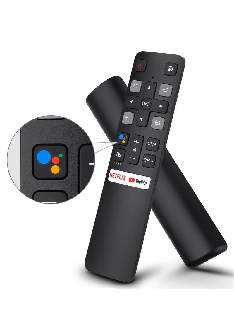PopZa Voice Replacement for TCL-Android-TV-Remote,New Upgraded RC802V for TCL Smart TVs with Google Voice Function,with Netflix,YouTube Buttons - Image 1