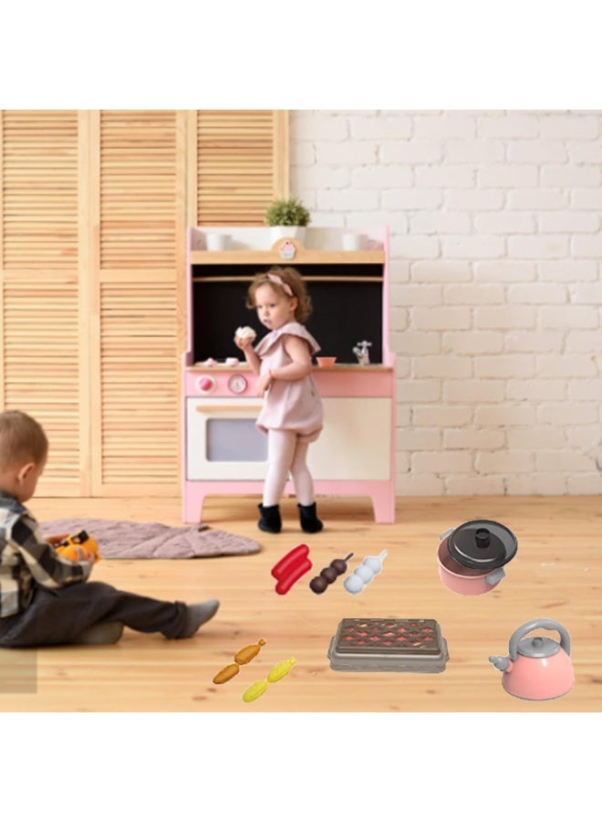 61Pcs Kids Kitchen Toy Accessories Set,Toddler Pretend BBQ Cooking Playset with Pots and Pans, Utensils Cookware, Cut Play Food Set, Toy Vegetables, Play Kitchen for Girls and Boys - Image 5