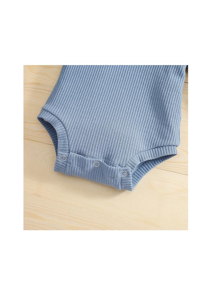 Newborn Unisex Baby Clothes Set Hooded Long Sleeve Bodysuit Stretchy Pants Ribbed Outfits Fall Winter - Image 4