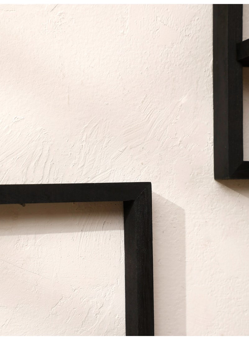 1-Piece Black Rectangular Wooden Wall Shelf, Modern Minimalist Wall Hanging Rack for Plants, Vases, or Decorative Objects - Image 4