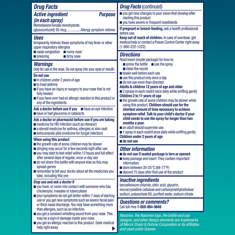 Nasonex 24Hr Allergy Nasal Spray - 60 Spray - Image 4