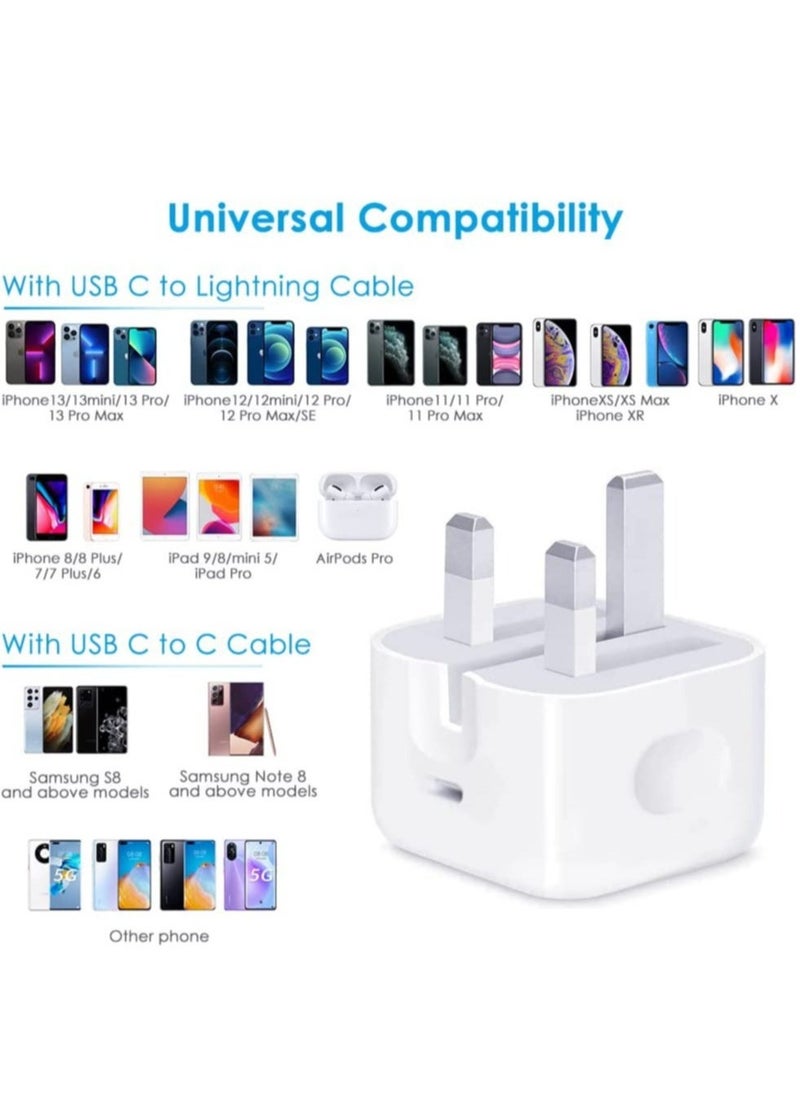 Beauenty - iPhone 20W Charger 【Apple MFi Certified】 USB C Plug Fast Charge and USB C to Lightning Cable 2M PD Power Adapter Compatible with iPhone 13 Pro Max 13 12 SE2020 11 XR XS Max X 8 Plus iPad Pro Air Mini - Image 1