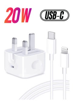 iPhone 20W Charger 【Apple MFi Certified】 USB C Plug Fast Charge and USB C to Lightning Cable 2M PD Power Adapter Compatible with iPhone 13 Pro Max 13 12 SE2020 11 XR XS Max X 8 Plus iPad Pro Air Mini