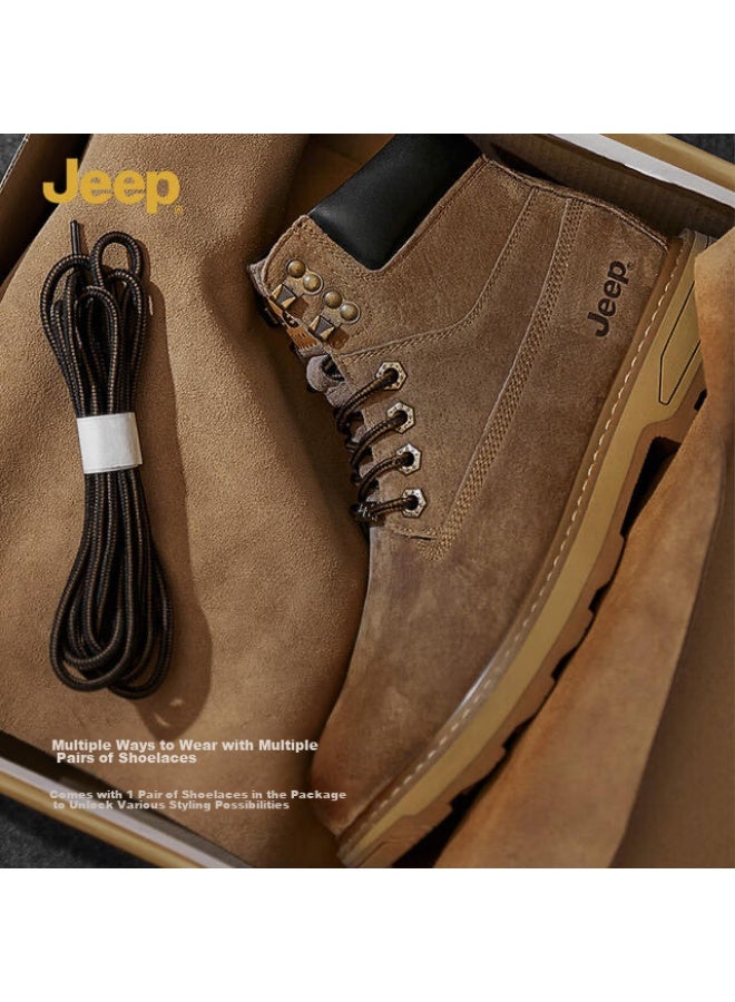 Jeep أحذية رجالية، أحذية مارتن البريطانية الكلاسيكية، أحذية عمل كورية بطول منتصف الساق - Image 4
