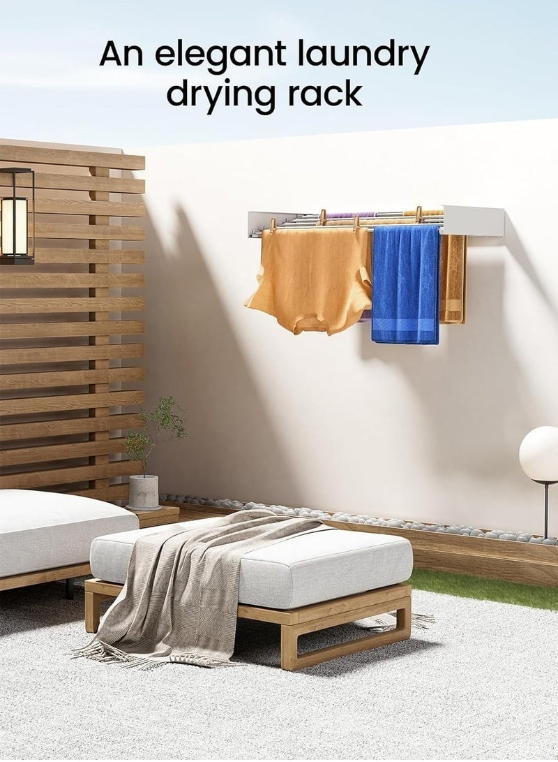 Bukela The Wall-Mounted Clothes Drying Rack Is Retractable And Foldable To Save space In Your Home size 80x40 cm - Image 5