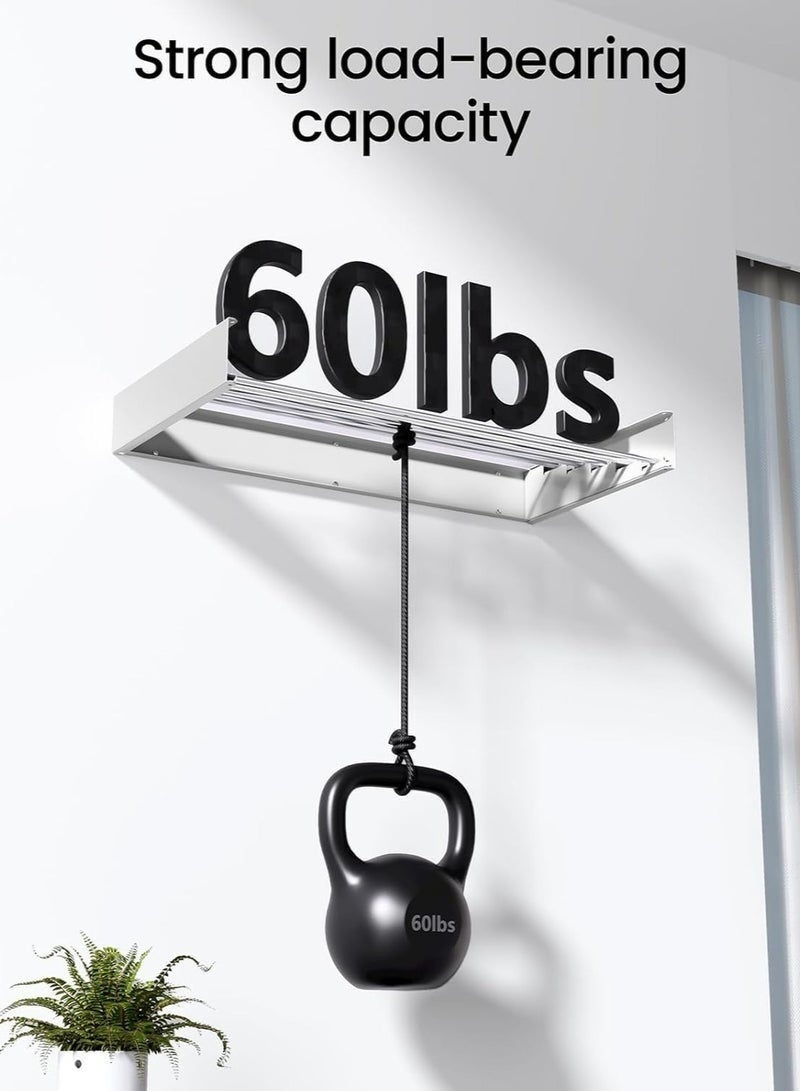 كيلا رف تجفيف الملابس المثبت على الحائط قابل للسحب والطي لتوفير المساحة في منزلك مقاس 80×40 سم, منشر غسيل ملابس, منشر ملابس, نشارة ملابس, منشر, منشر غسيل - Image 4