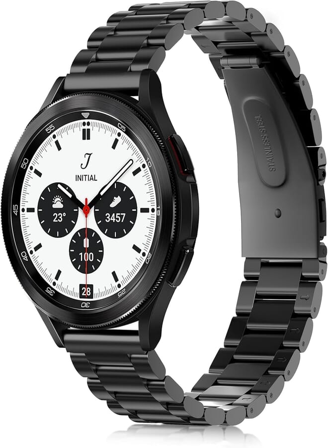 V-MORO Metal Strap Compatible with Galaxy Watch 46mm Bands/Gear S3 Frontier Band 22mm Solid Stainless Steel allochroic Bracelet Replacement for Samsung Galaxy Watch 46mm R800/Gear S3 Smartwatch