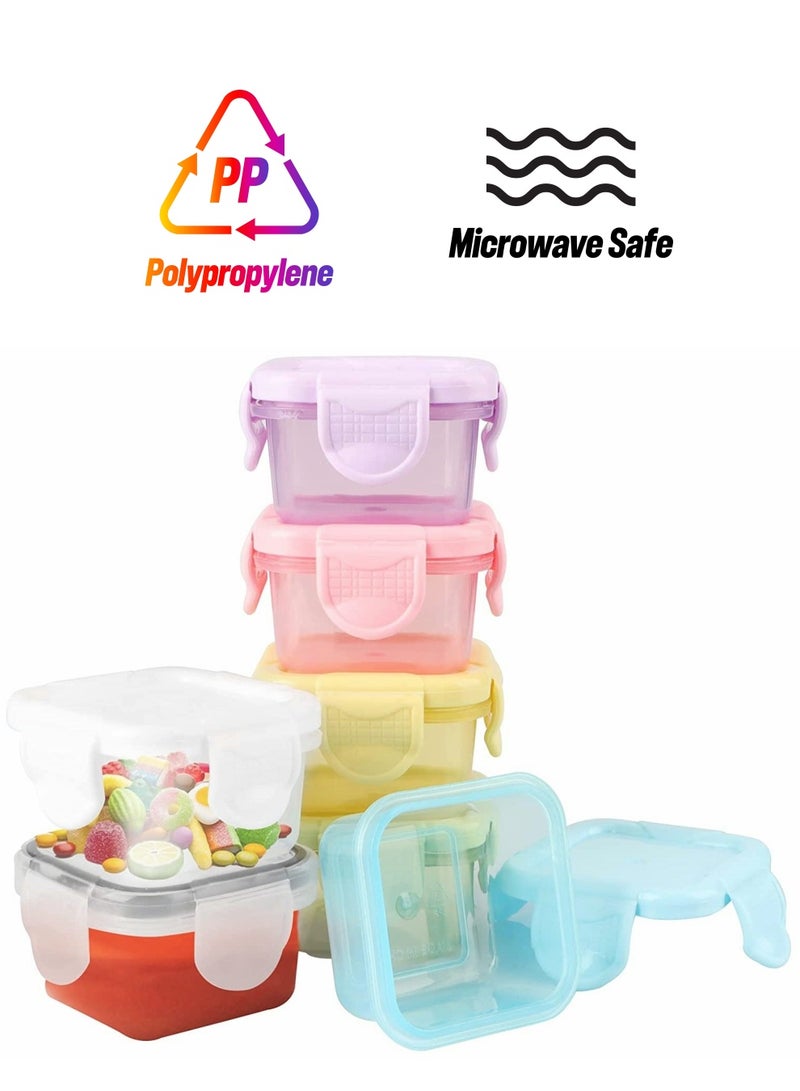 7 Pcs Dressing Containers for Lunch Box,  60 ML Small Condiment Containers with Lids, Leakproof, Reusable Salad Dressing Container To Go for Adults, Kids, Mini Subpackage Fresh-keeping Box - Image 1