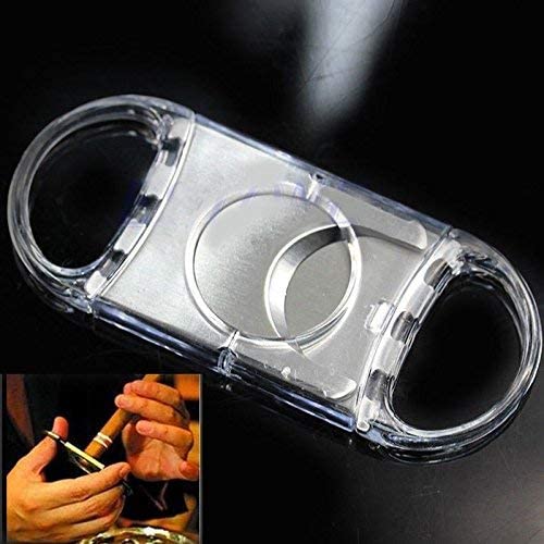 KANABEE Stainless Steel Double Blade Cigar Cutter Scissors Plastic Handle Portable Tool - Image 2