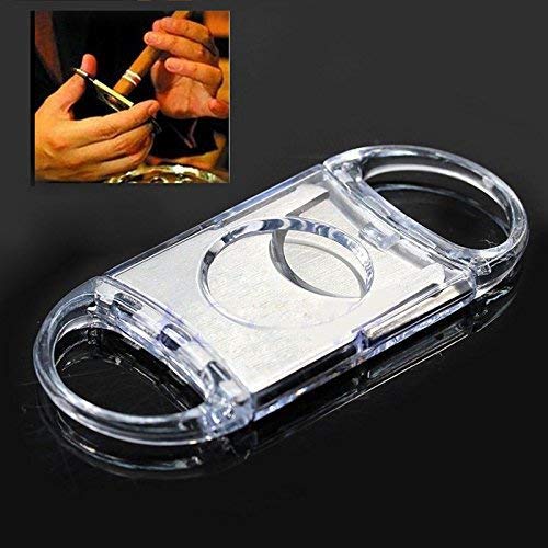 KANABEE Stainless Steel Double Blade Cigar Cutter Scissors Plastic Handle Portable Tool - Image 4