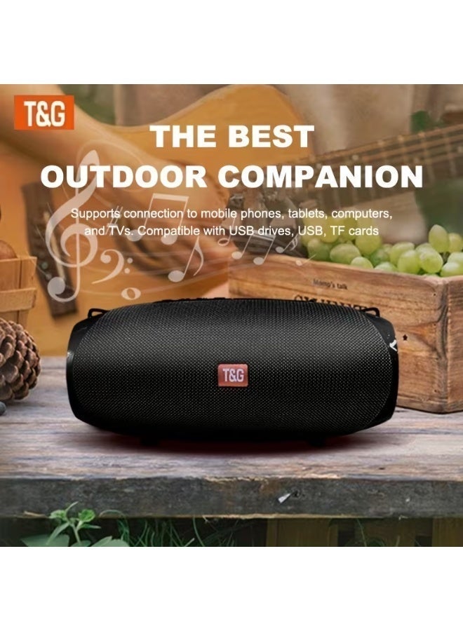 T&G TG534 High-Power Portable Wireless Speaker with Dual Speaker, TWS, FM Radio, and Hands-Free Call Black - Image 5