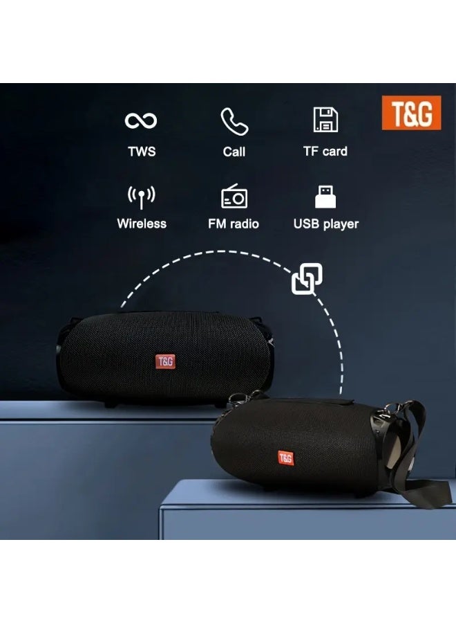 T&G TG534 High-Power Portable Wireless Speaker with Dual Speaker, TWS, FM Radio, and Hands-Free Call Black - Image 4