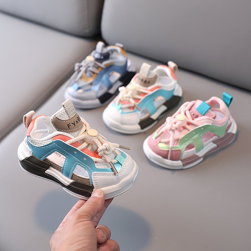 Girls' Sneaker Swivel Button 2025 Autumn New Children'S Torre Shoes Breathable Mesh All-Match Running Shoes Trendy - Image 3