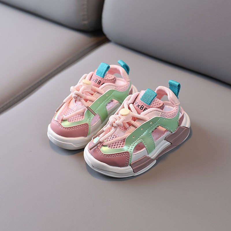 Girls' Sneaker Swivel Button 2025 Autumn New Children'S Torre Shoes Breathable Mesh All-Match Running Shoes Trendy - Image 5