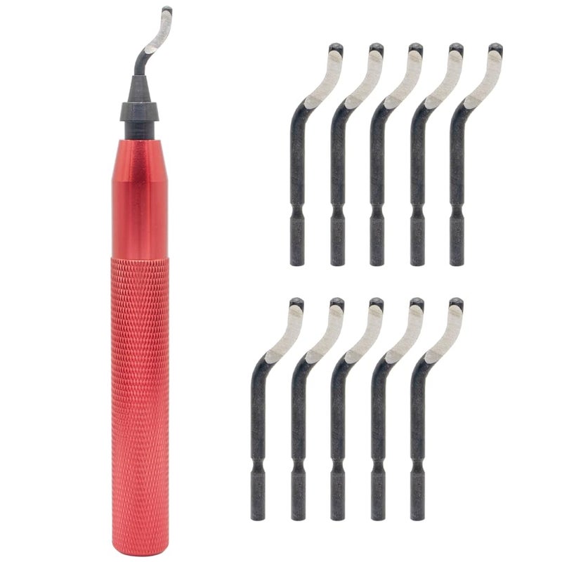 LingGan Deburring Tool Set RB3000 with 11 High Speed Steel Swivel Blades, 360 Degree Rotary Head for Metal, Resin, Aluminum, Copper, Plastic, 3D Printing, Brass, PVC Pipes - Ideal for Plumbing - Burr Removal - Image 1