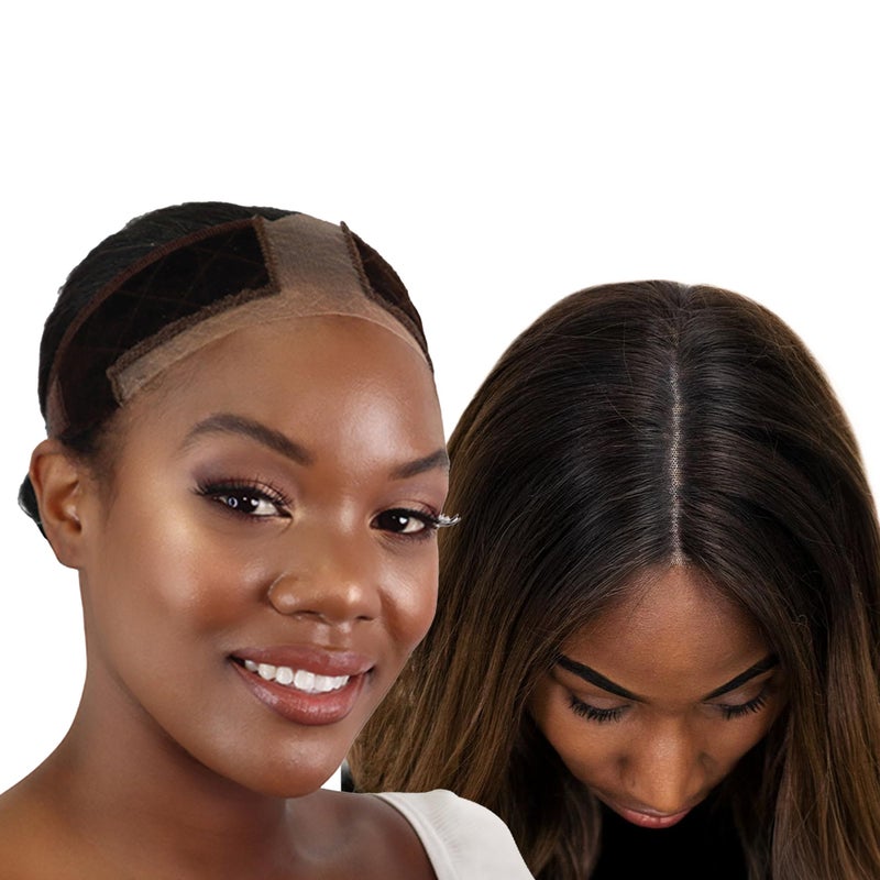 MILANO COLLECTION Wigrip, Premium Lace Wig Band for Women, Fully Adjustable & Reinforced Lace Wig Grip Band by Hairline, Comfortable and Secure Glueless Velvet Headband, Chocolate Brown, 2 Pack - Image 1