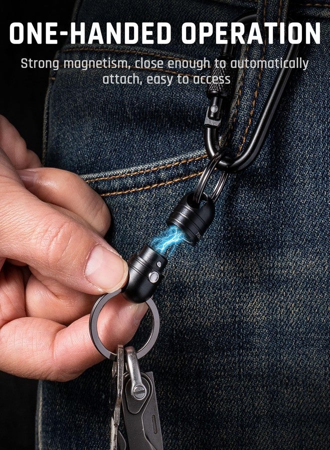 TISUR Quick Release Keychain, Magnetic Key Holder Keyring Connector, Detachable Key Chain Rings for Men Women Car Keys, Black (1-pack), S - Image 5