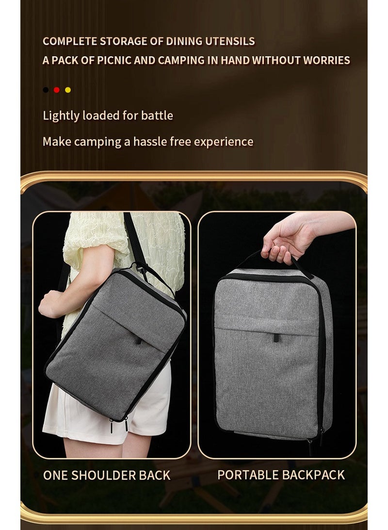 عربست مجموعة أواني المطبخ المحمولة للتخييم - مجموعة أدوات المطبخ المحمولة للتخييم - 41 قطعة أواني طهي من الفولاذ المقاوم للصدأ، مجموعة أدوات طهي وشواء خارجية مثالية للسفر والنزهات والمركبات الترفيهية والتخييم والشواء والحفلات وغيرها - Image 3