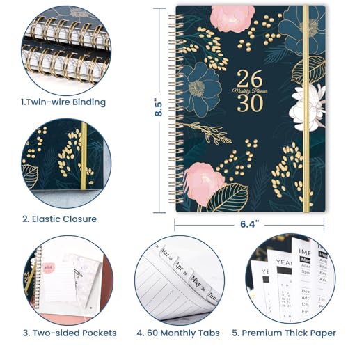 Indeme 2025-2030 Monthly Planner - 5 Year Monthly Planner 2025-2030, July 2025 - June 2030, 6.4'' x 8.5", 5 Year Calendar, 60 Months Tabs, Pocket, Holidays, Notes Pages - Image 5