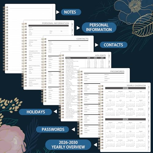 Indeme 2025-2030 Monthly Planner - 5 Year Monthly Planner 2025-2030, July 2025 - June 2030, 6.4'' x 8.5", 5 Year Calendar, 60 Months Tabs, Pocket, Holidays, Notes Pages - Image 4
