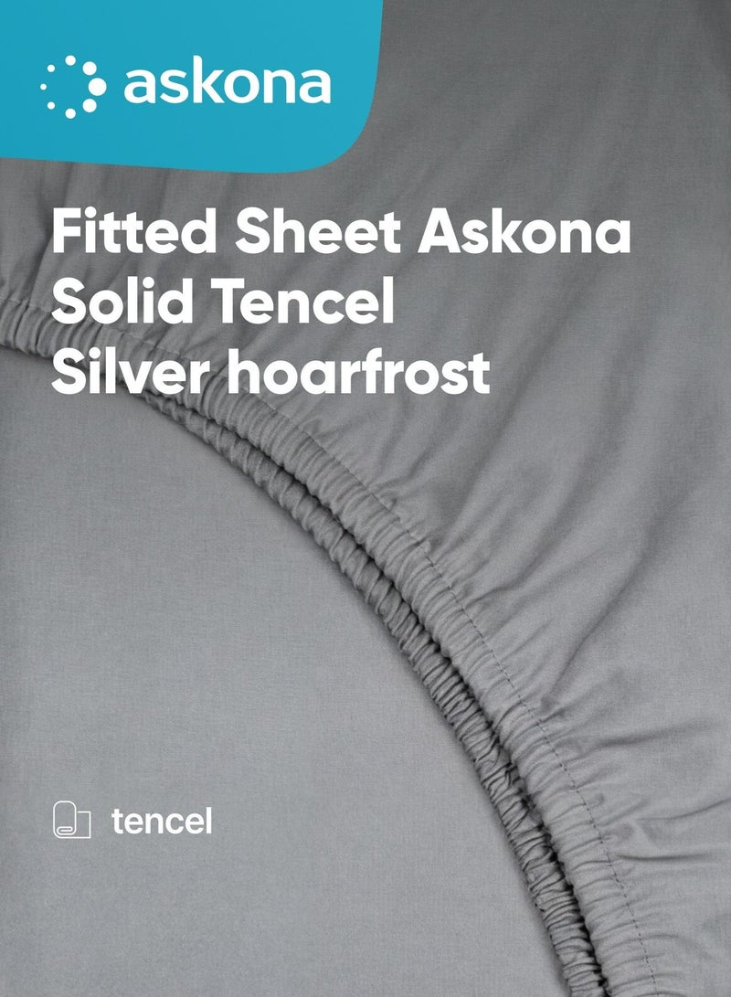 Askona Fitted Sheet 140x200 Askona Comfort Tencel Silver Hoarfrost - Image 1