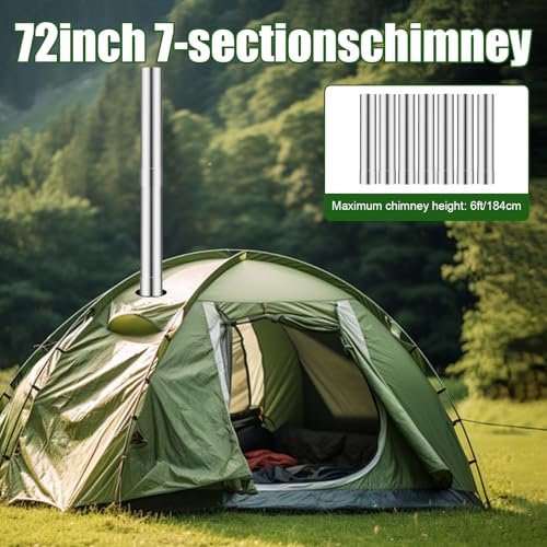 Qivine Portable Wood Stove, Foldable Hot Tent Stove, Wood Burning Stove with Chimney, No Smoke Leakage & Easy to Install, for Camping, Hunting, Ice Fishing, Cooking - Image 5
