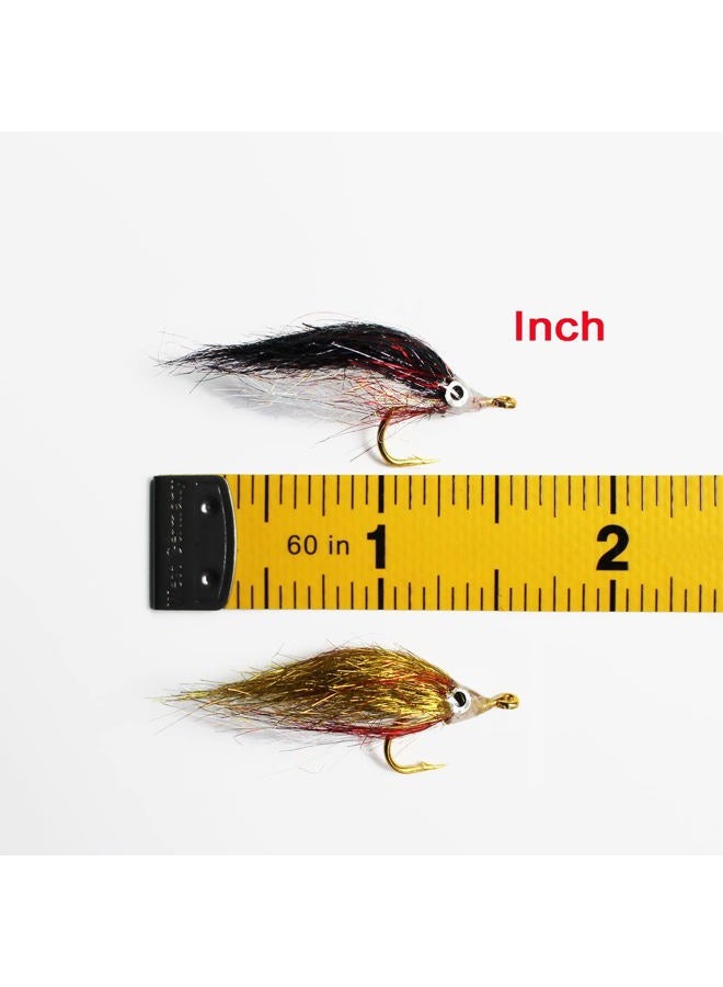 Tigofly 12 pcs Wounded Minnow Fly Ice Dub UV Polar Fry Slowly Sinking Salmon Trout Steelhead Fly Fishing Flies Lures Set-Size 8 - Image 3